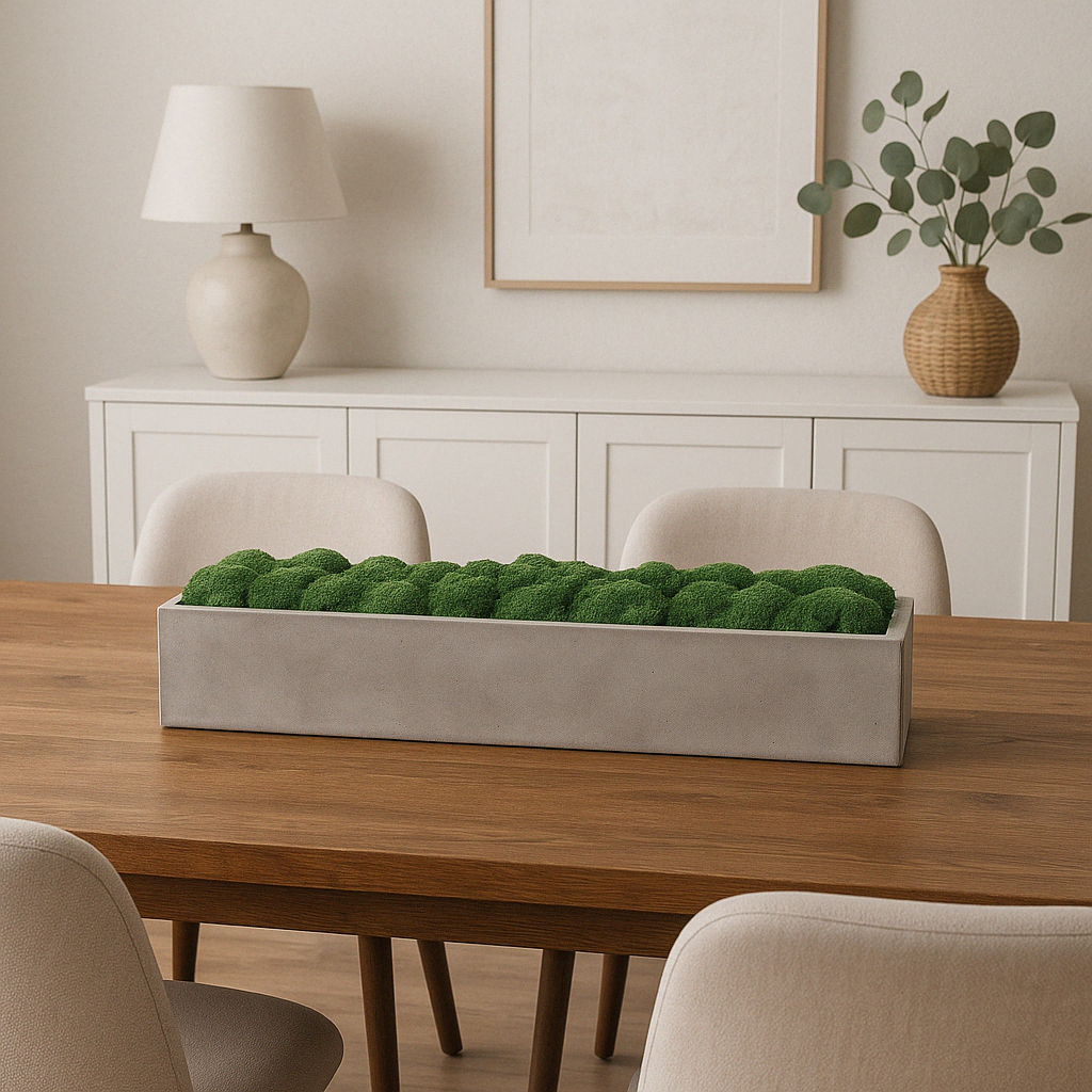 Stone and Green Serenity Restoration Concrete Planter Moss Bowl