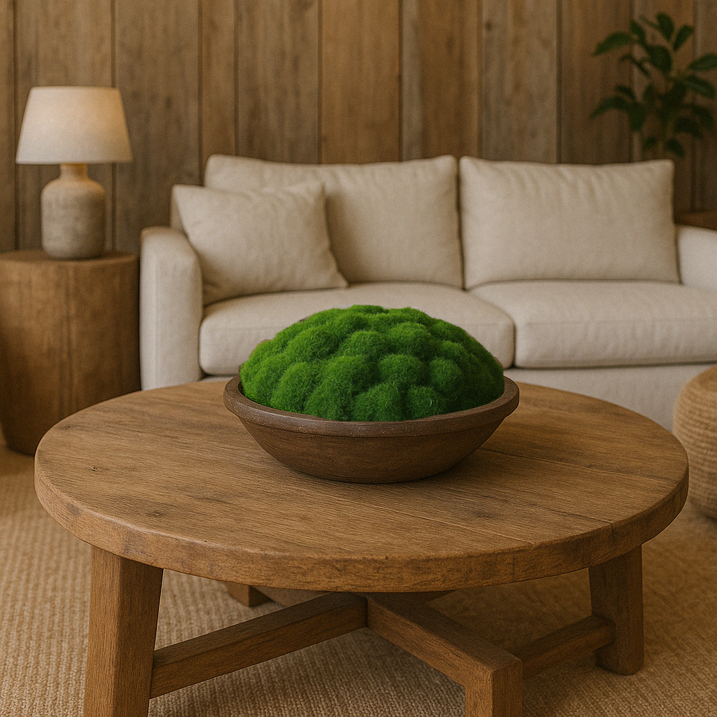 Timber Round Dough Moss Bowl