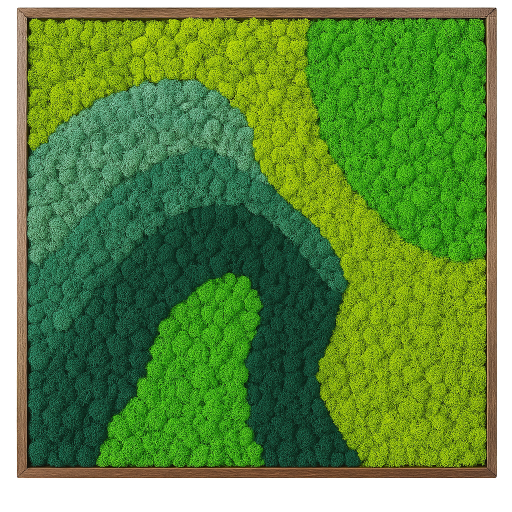 Wavey Stream Moss Art Frame (One Piece)