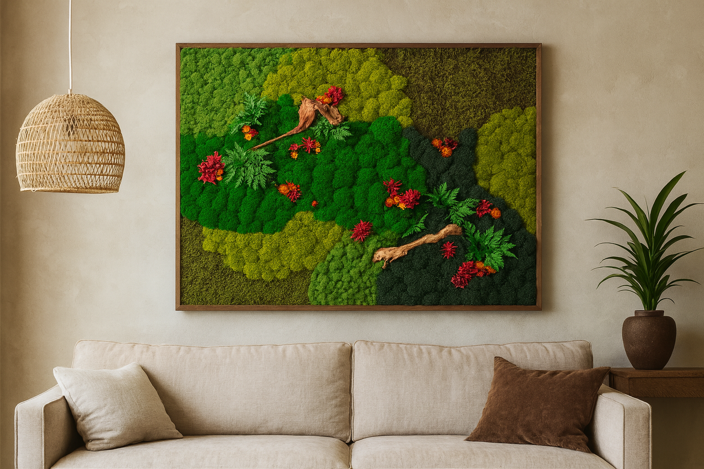 Floral Tropic Moss Art Frame