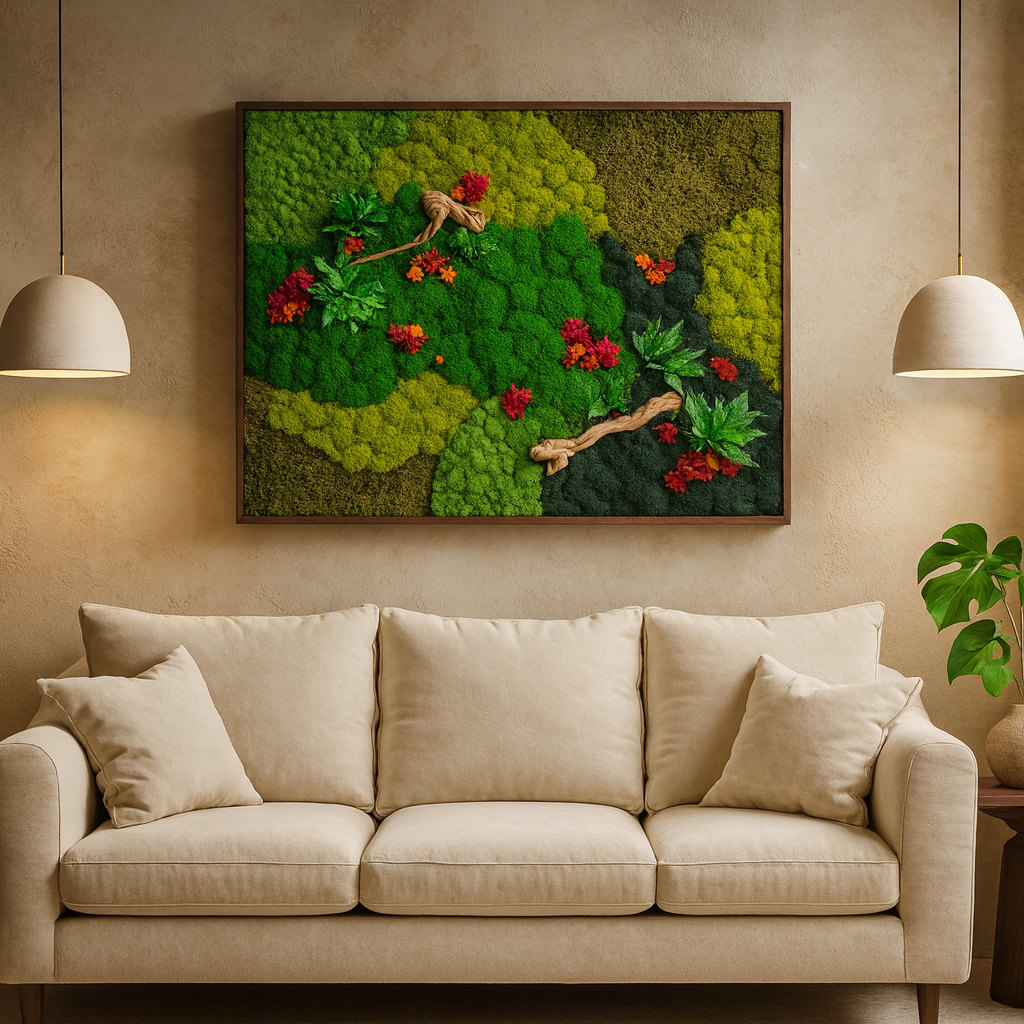 Floral Tropic Moss Art Frame