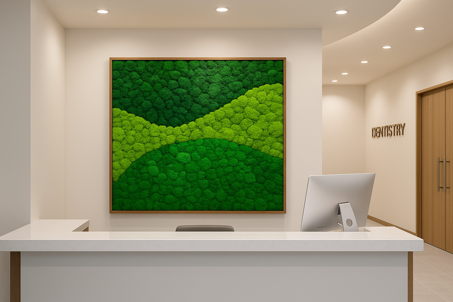 Threes a Crowd Moss Art Frame