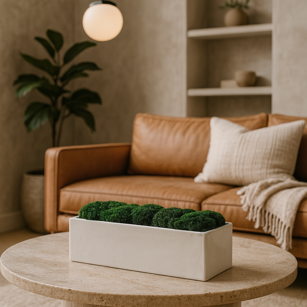 Midnight Moss Wide Topiary Moss Bowl