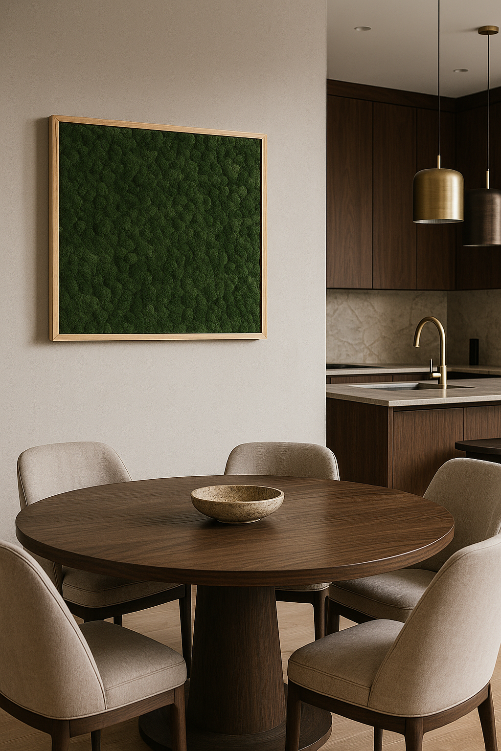 The Minimalist Lichen Moss Art Frame (Dark Green)
