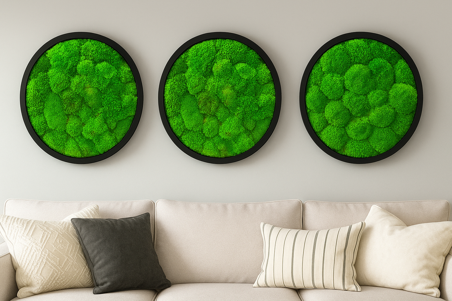 Darkened Moods Circle Moss Art Frame (One Piece)