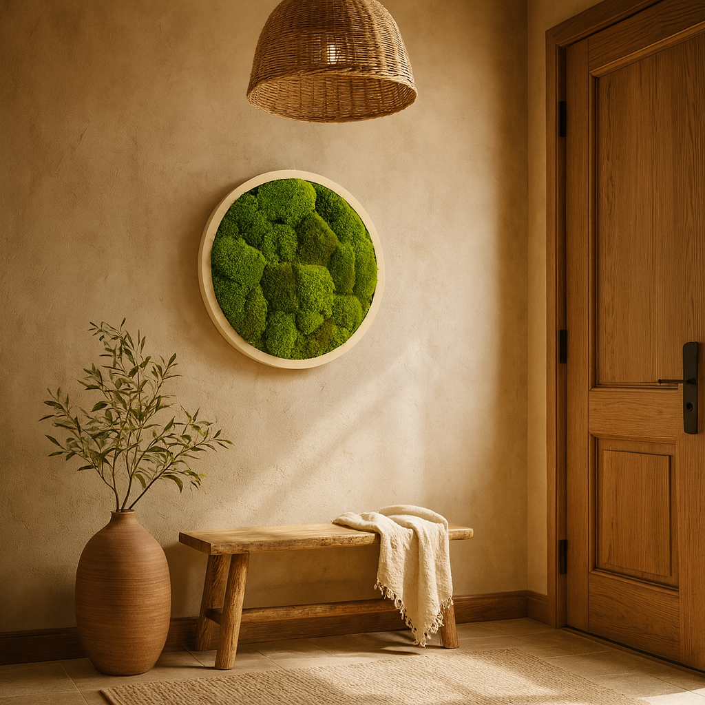 Lightened Moods Circle Moss Art Frame