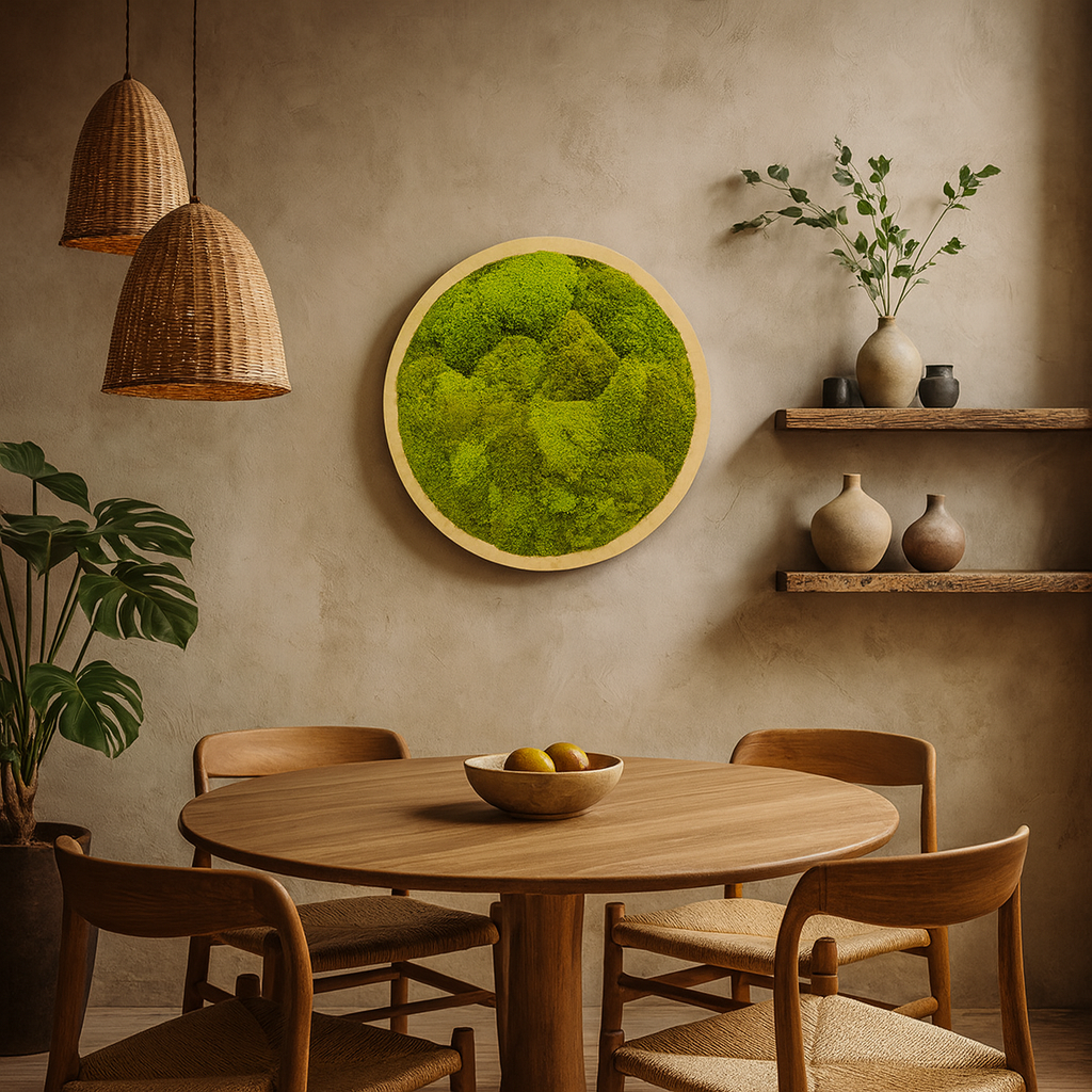 Lightened Moods Circle Moss Art Frame