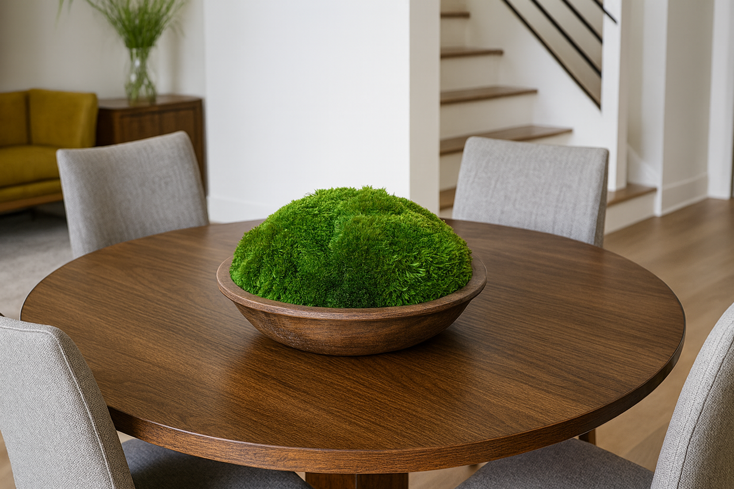 Timber Round Dough Moss Bowl