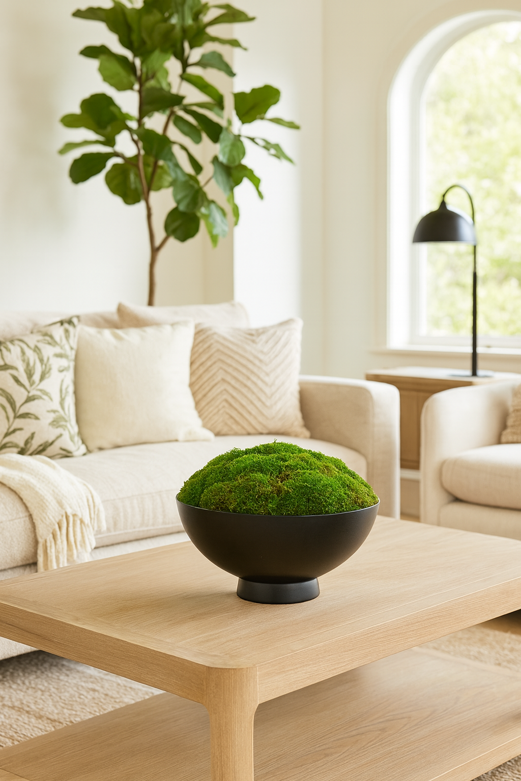 Black Footed Moss Bowl