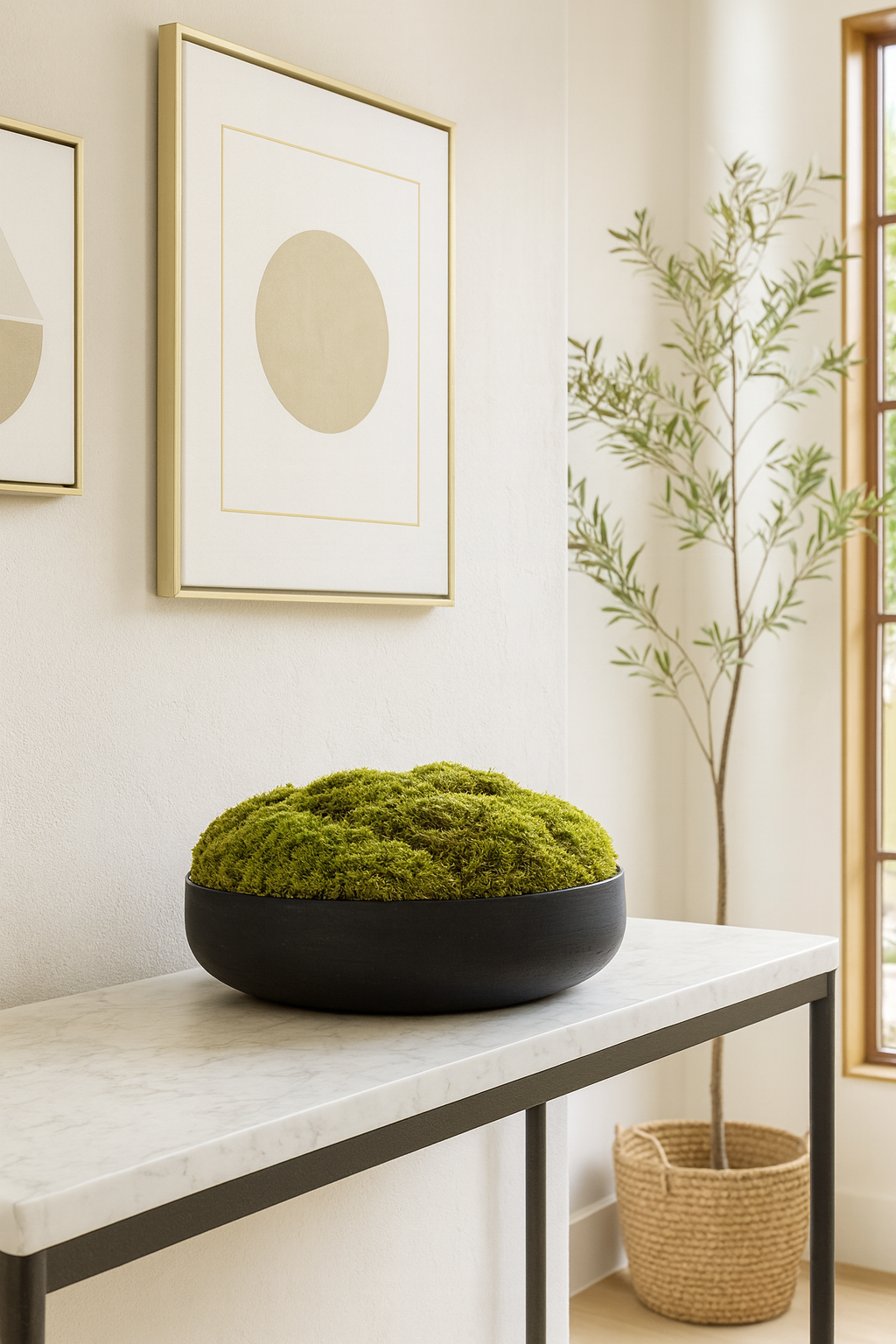 Low Profile Black Moss Bowl