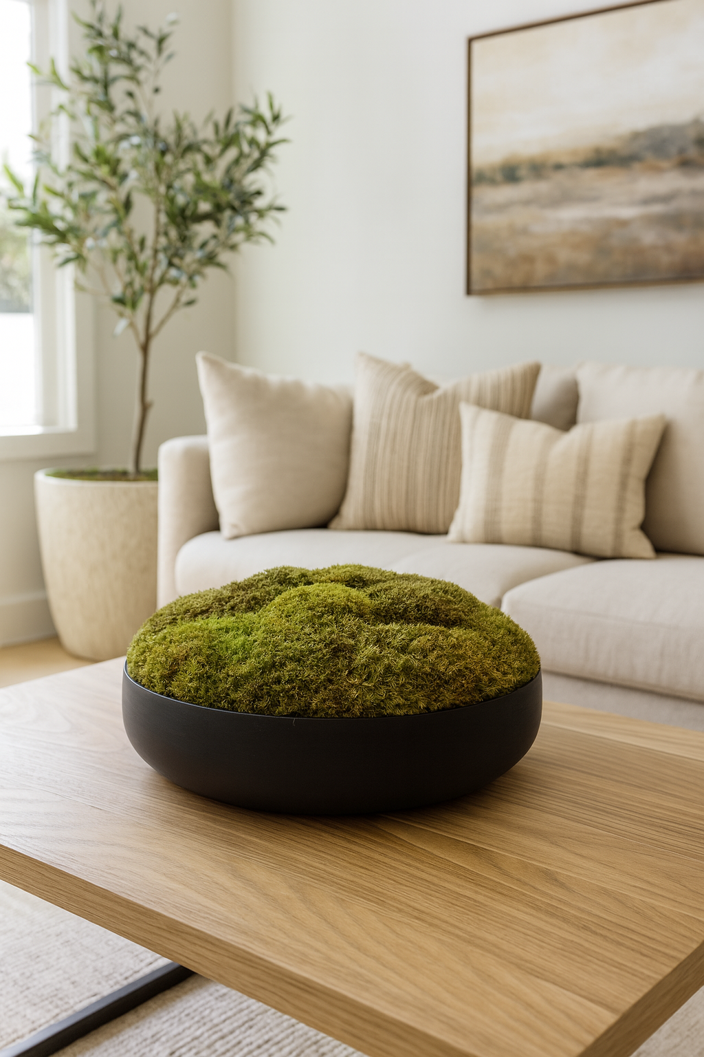 Low Profile Black Moss Bowl