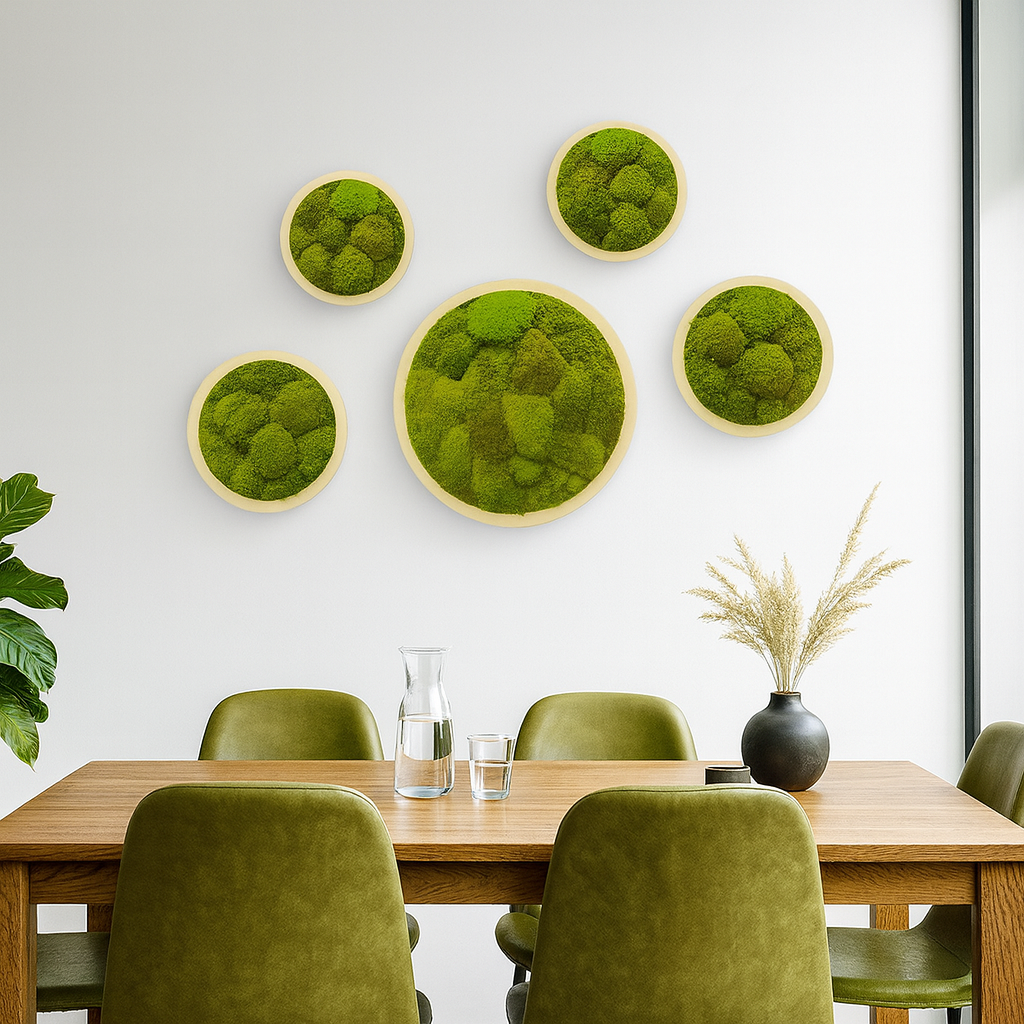 Light Mood Circle Moss Art Frame