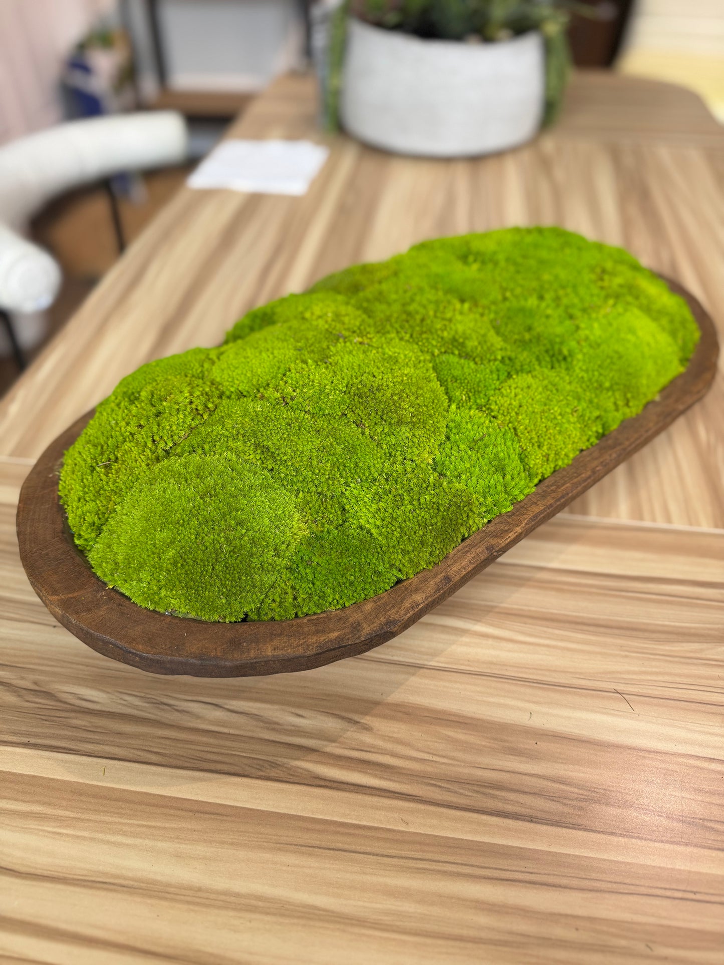12x20" Oval Moss Bowl (Light Yellow)