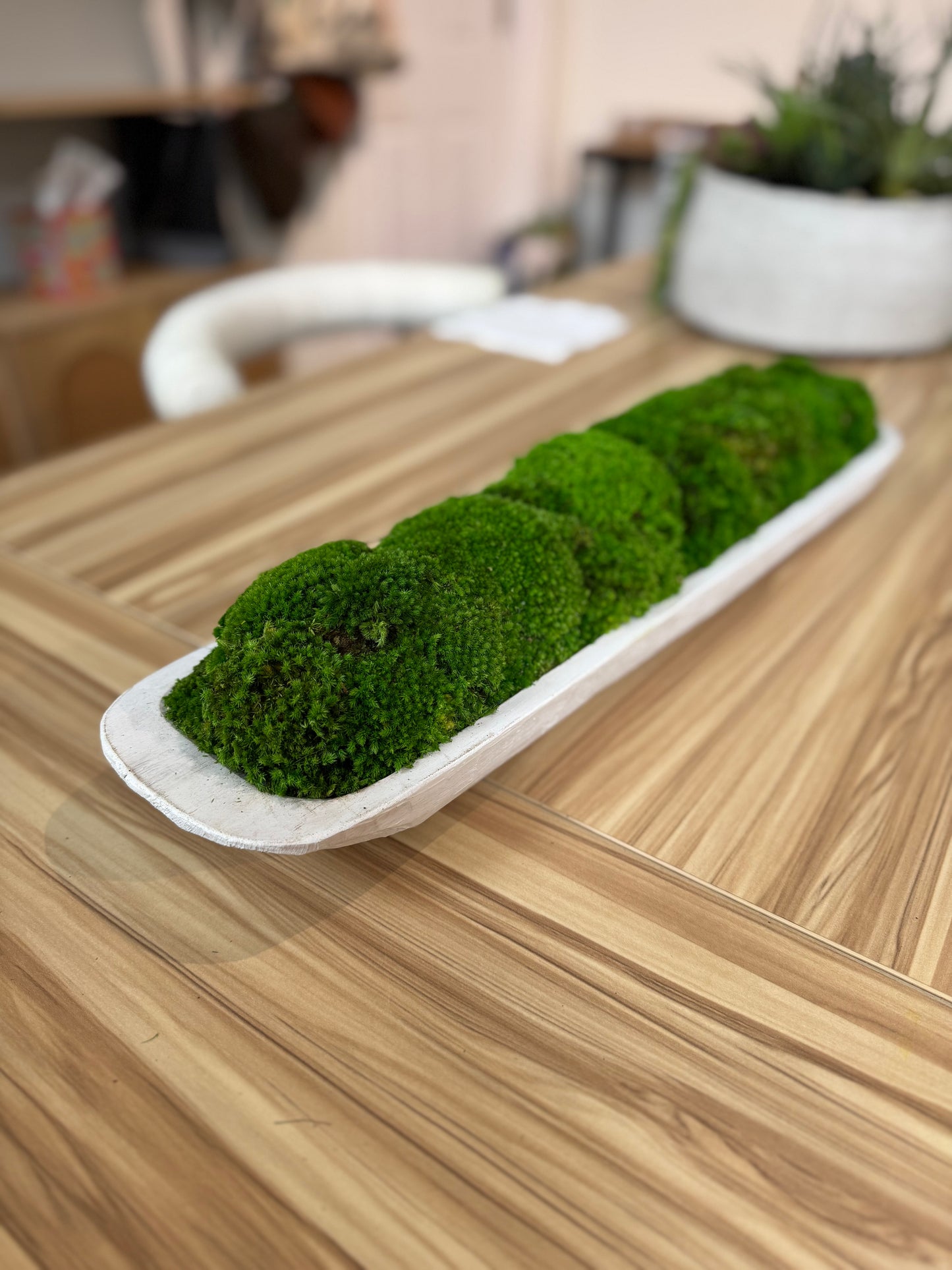 20" White Moss Bowl
