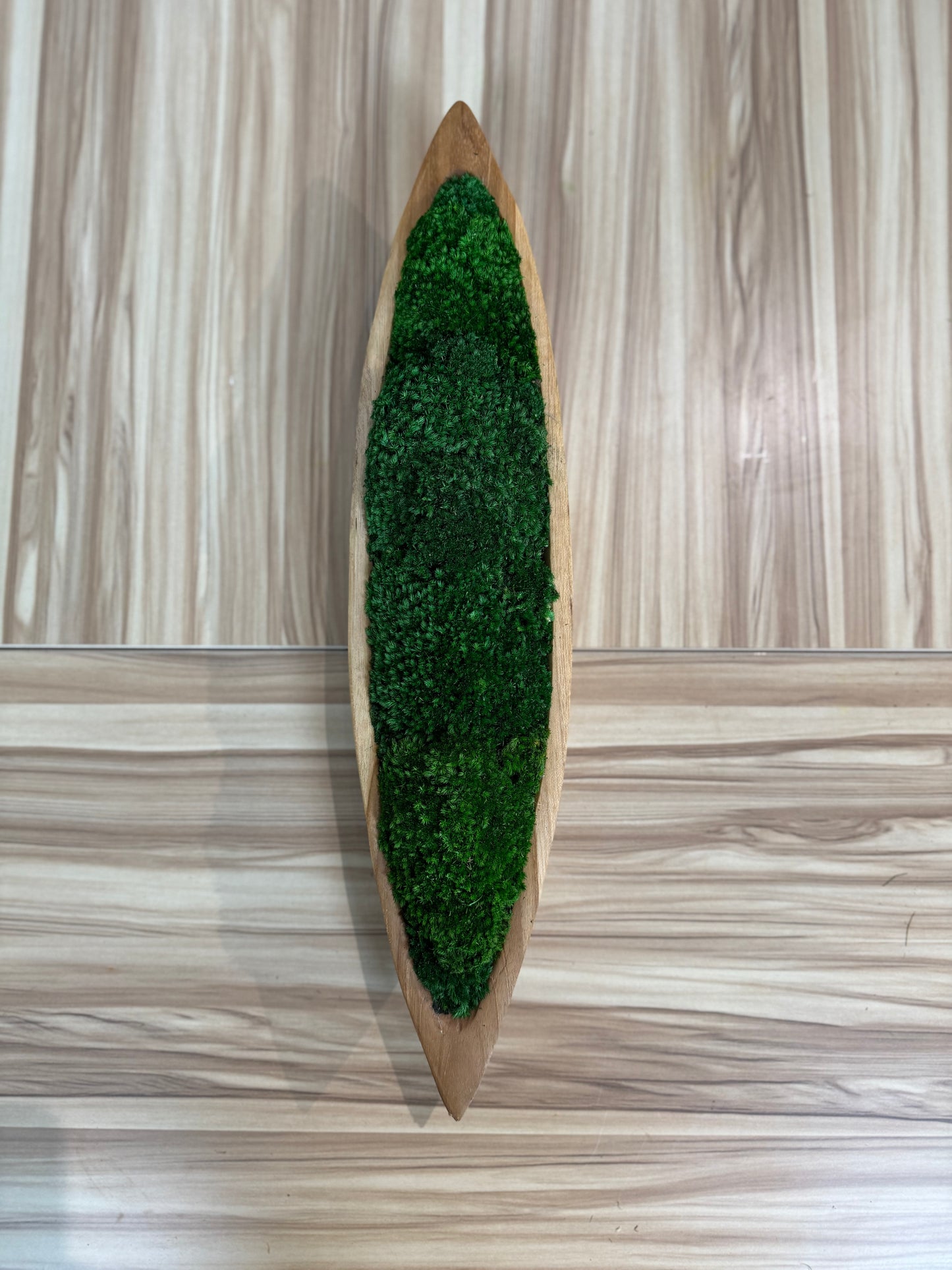 17" Green Peas in a Pod Moss Bowl