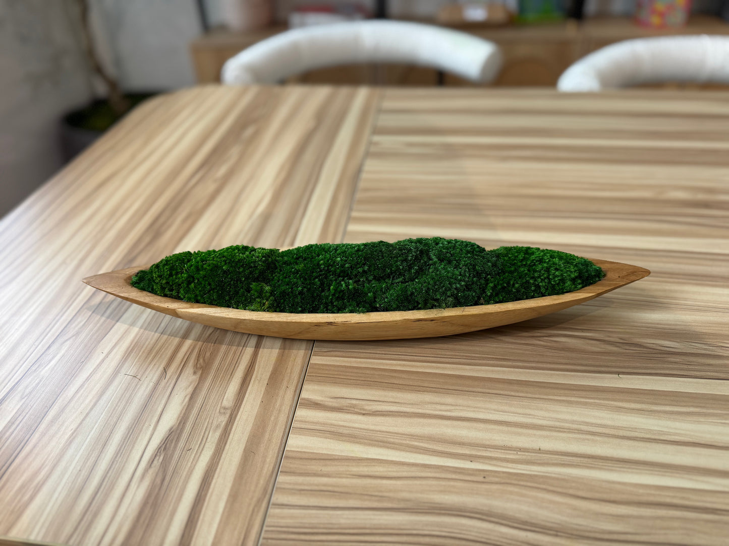 17" Green Peas in a Pod Moss Bowl
