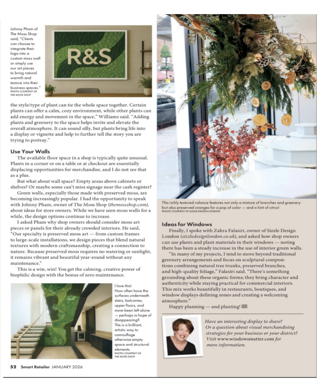 The Moss Shop Featured in Smart Retailer Magazine