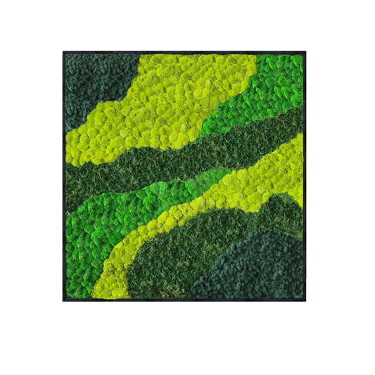 Organic Waves Moss Art Frame