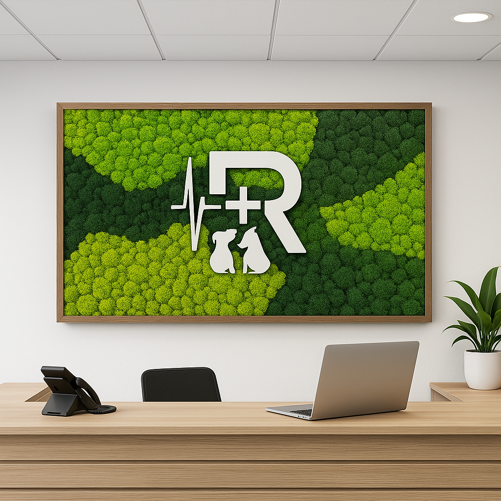 Custom Business Logo (Multi-Colored Reindeer Moss) Moss Art Frame