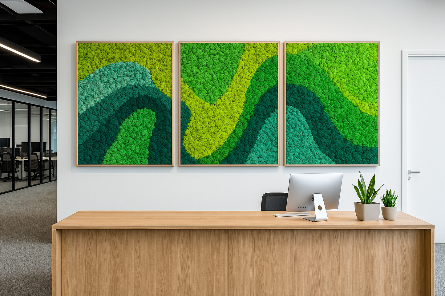 Wavey Stream Moss Art Frame (One Piece)