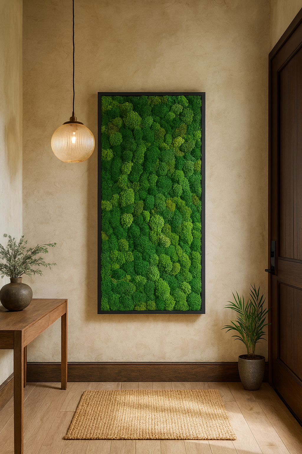 Lighting-Enhanced Moss Art Frame