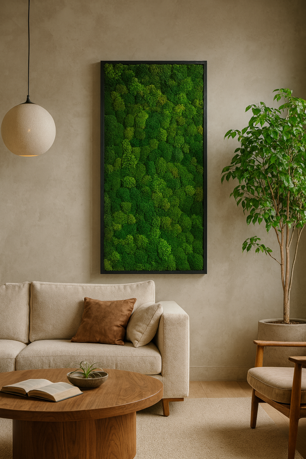 Lighting-Enhanced Moss Art Frame