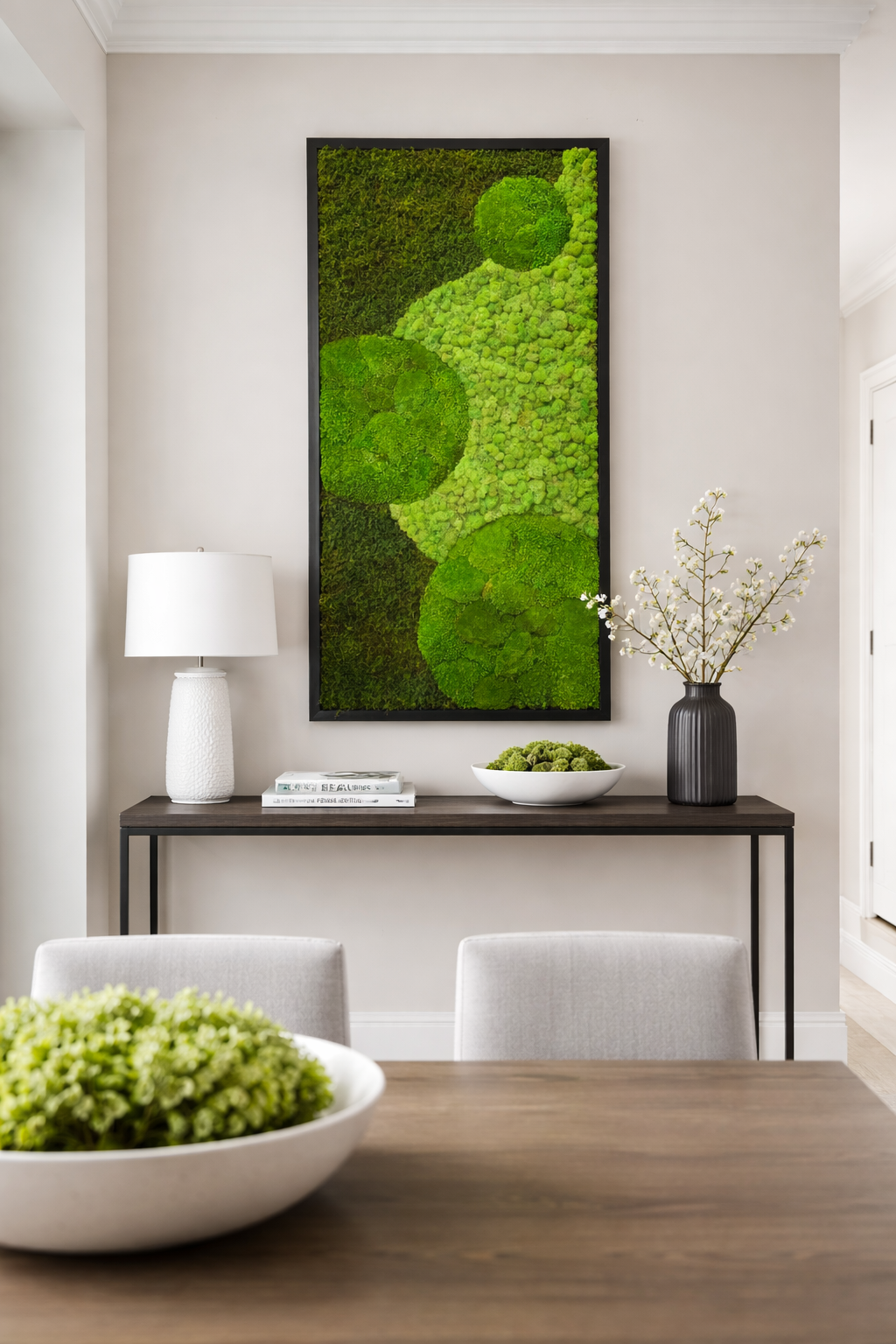 Three Grove Composition Moss Art Frame