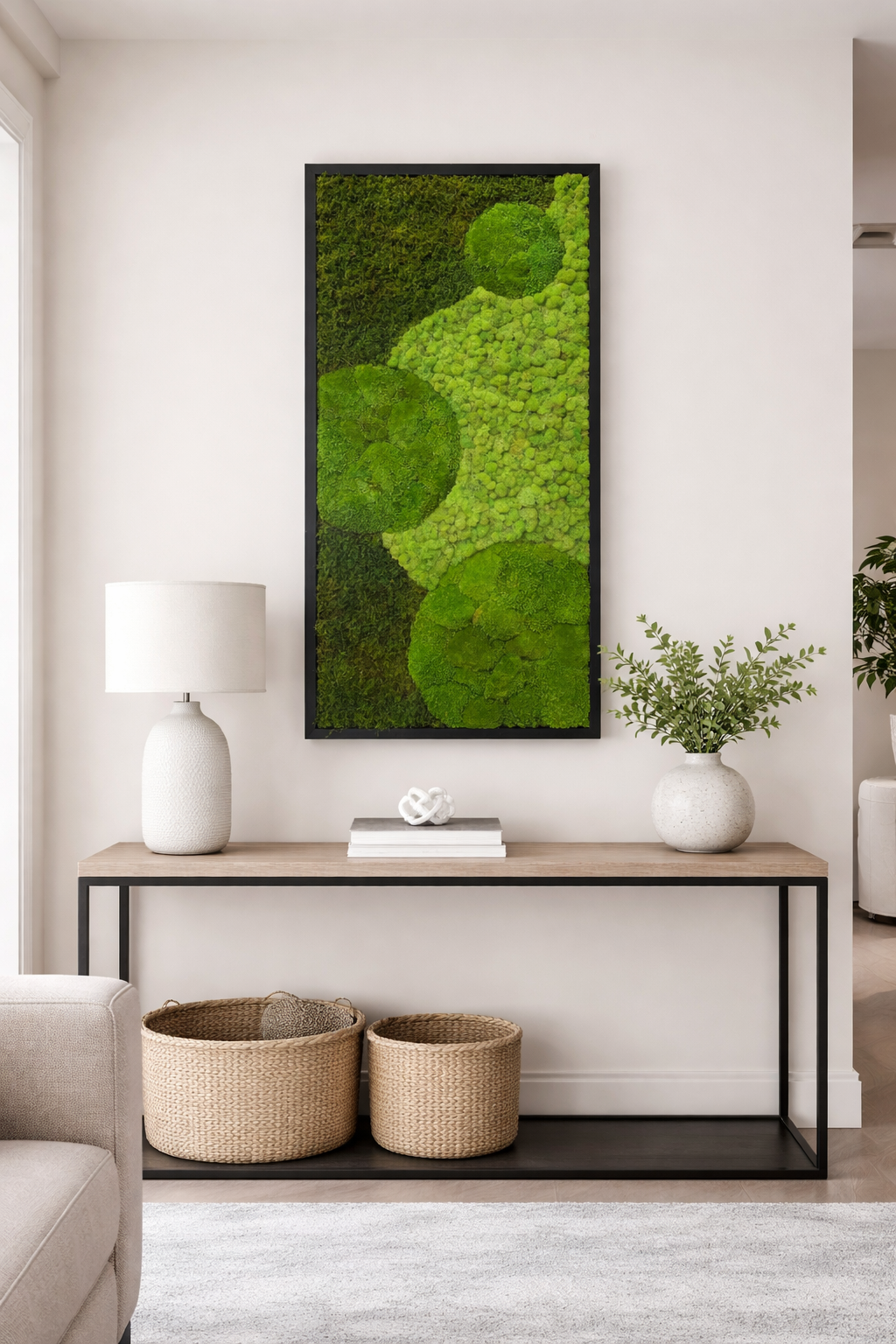 Three Grove Composition Moss Art Frame
