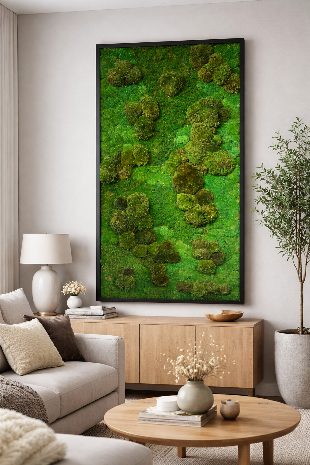 Upper Mountains Moss Art Frame