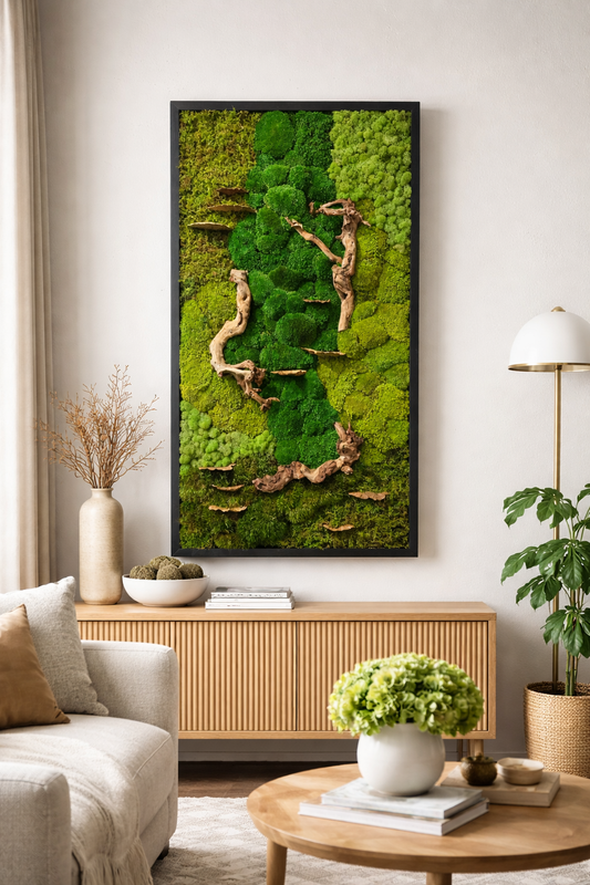 Drifted Woodlands Moss Art Frame
