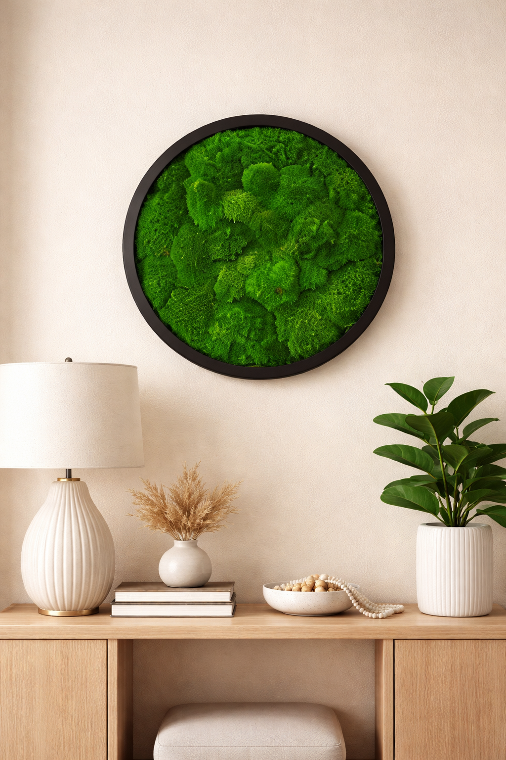 Nature’s Orbit Circle Moss Art Frame
