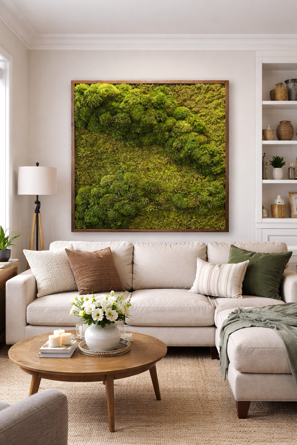 Subtle Neutral Moss Art Frame