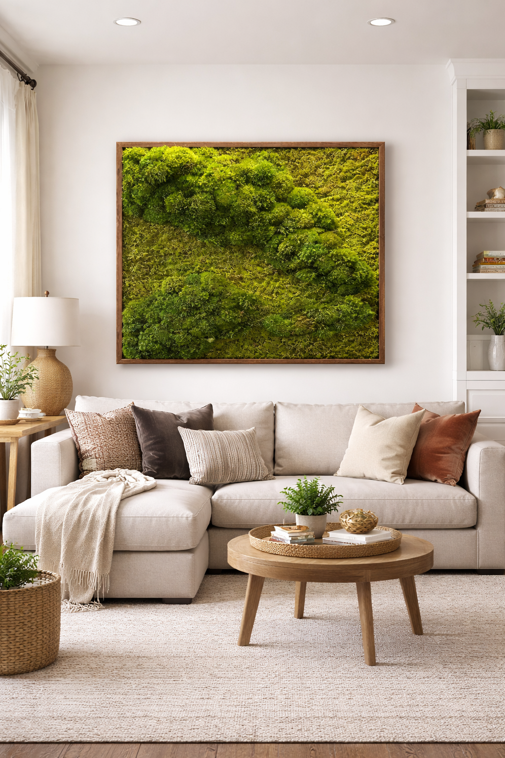 Subtle Neutral Moss Art Frame