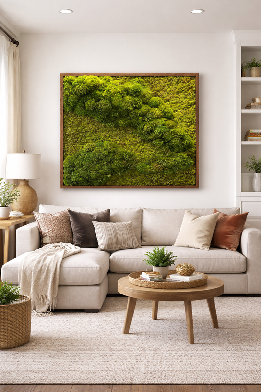 Subtle Neutral Moss Art Frame