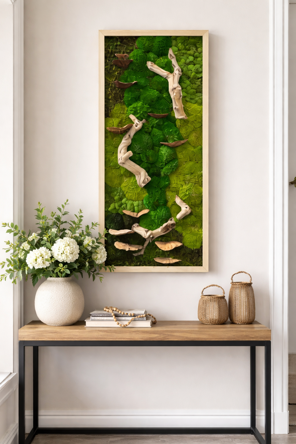 Light Drifted Woodlands Moss Art Frame (One Piece)