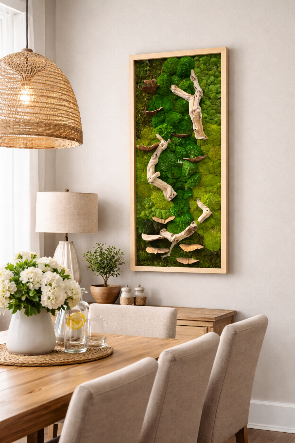 Light Drifted Woodlands Moss Art Frame (One Piece)