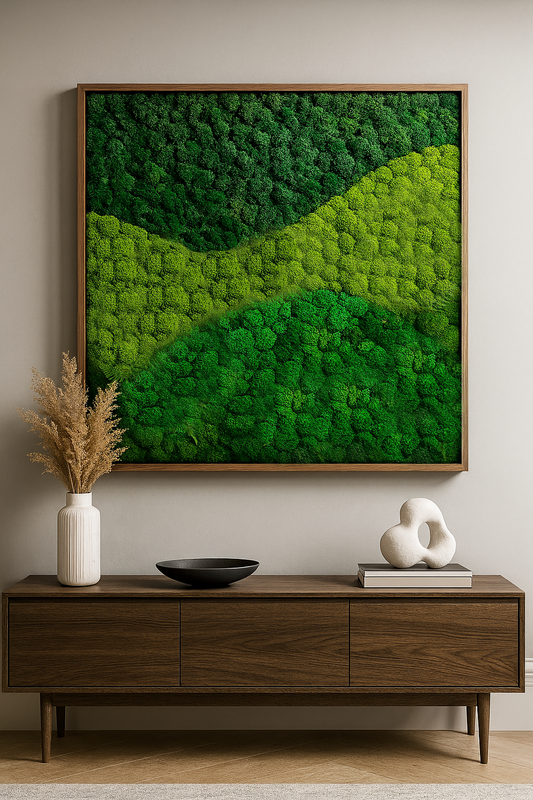 Three's a Crowd Moss Art Frame