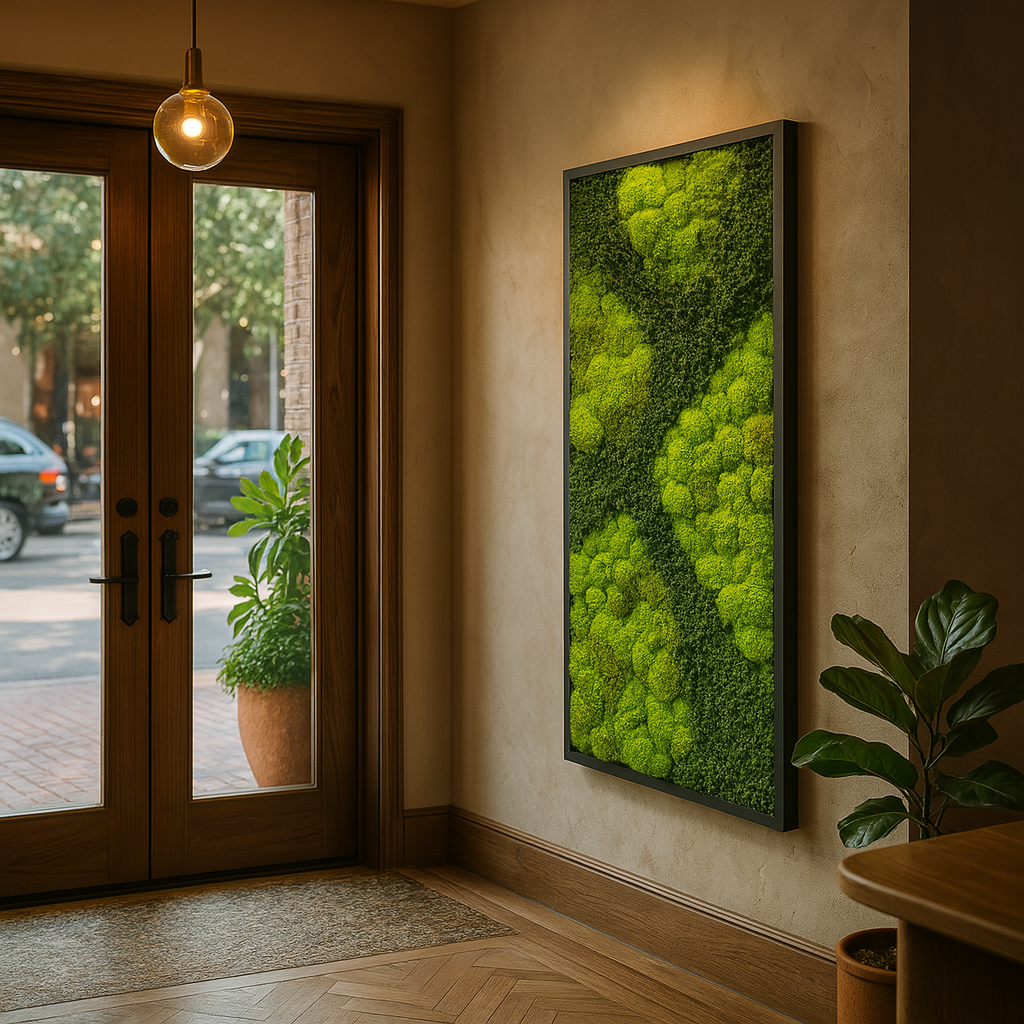 Aerial Forest Moss Art Frame (Light Green, One Piece)