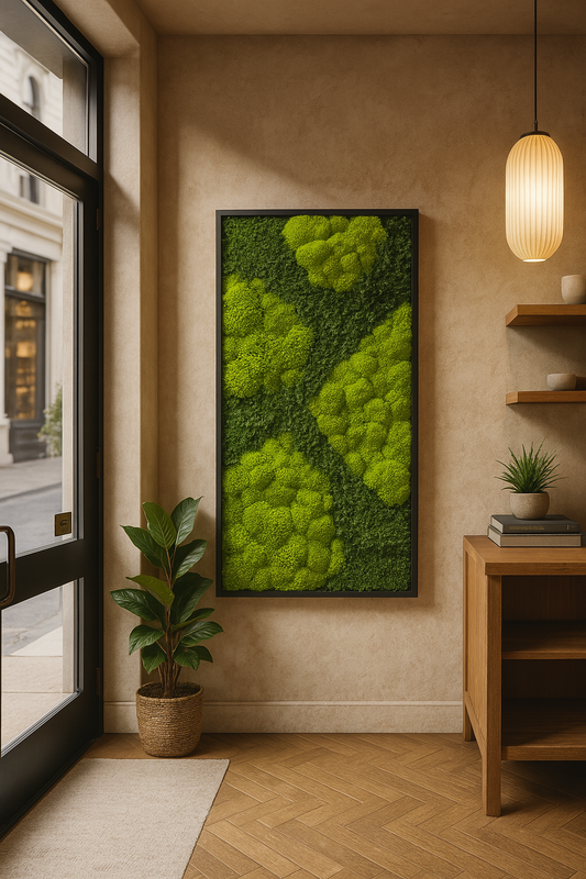 Aerial Forest Moss Art Frame (Light Green, One Piece)