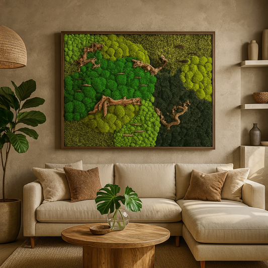 Drifted Woodlands (Horizontal) Moss Art Frame