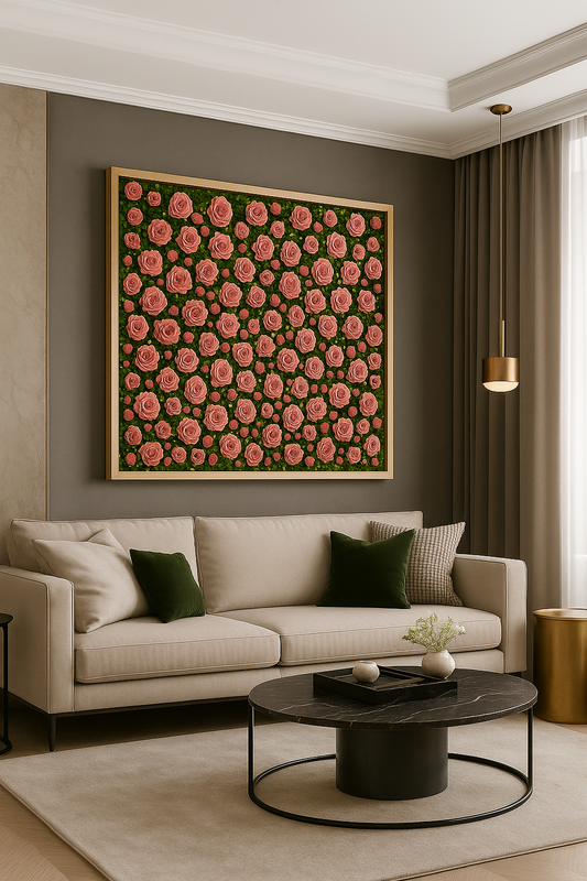 The Jardin Blush Moss Art Frame