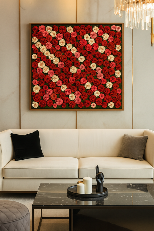 Forever Roses Moss Art Frame