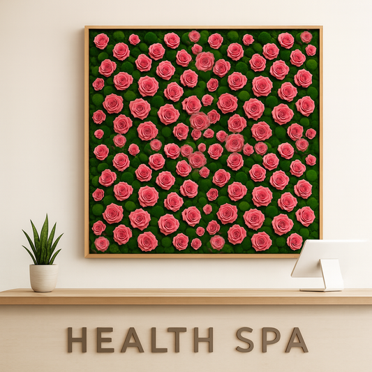 Pretty in Pink Rose Moss Art Frame