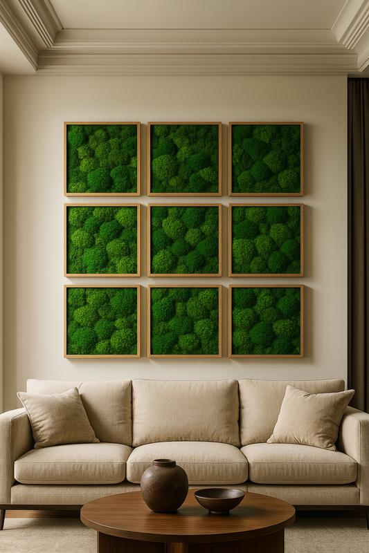 Minimalist Grid Mood Moss Art Frame
