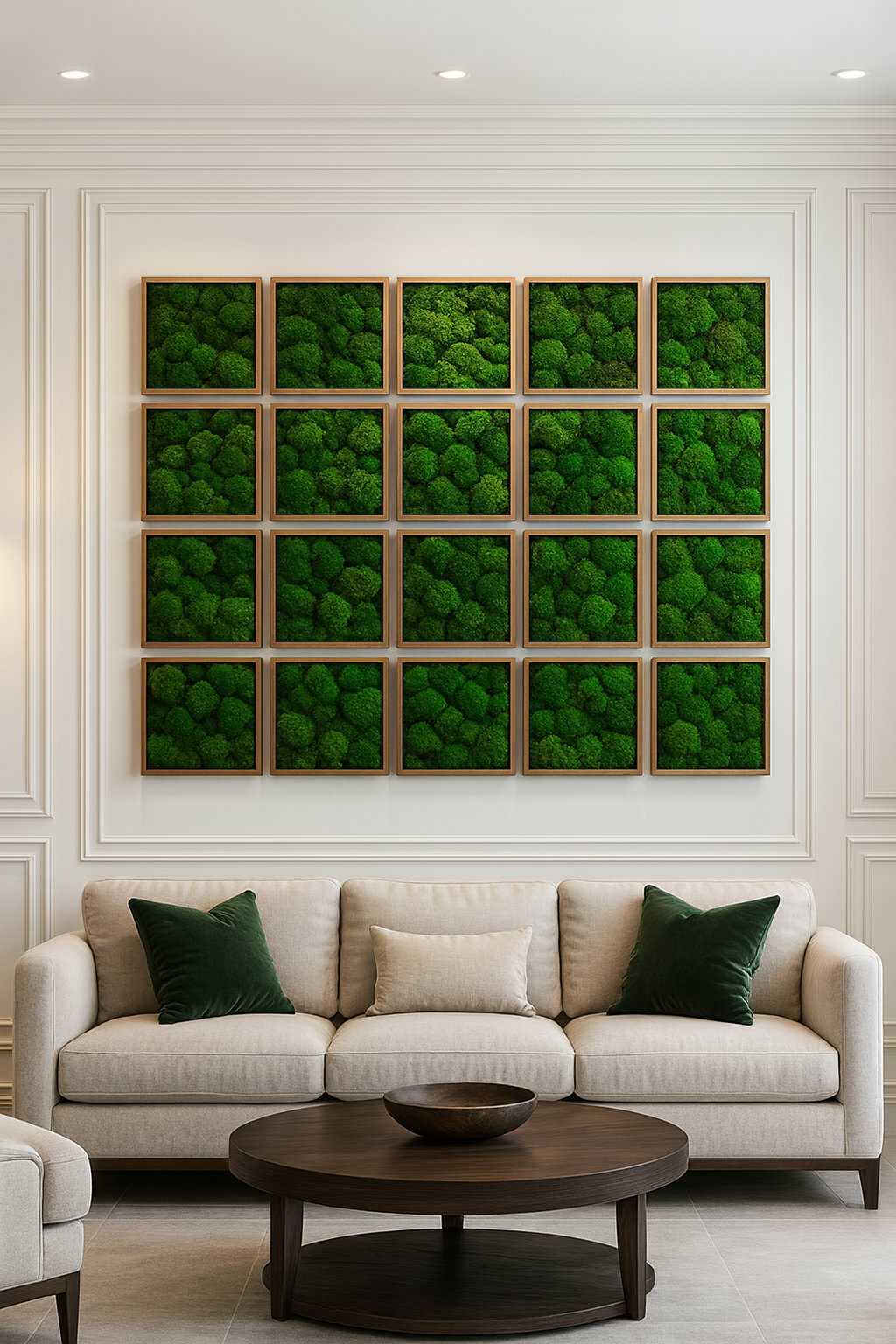 Minimalist Grid Mood Moss Art Frame