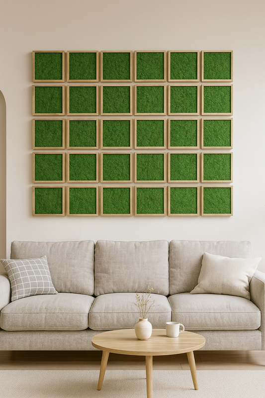 Minimalist Grid Sheet Moss Art Frame