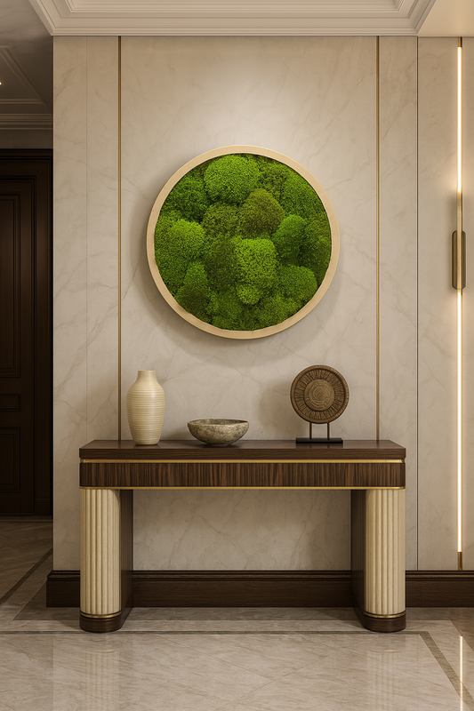 Lightened Moods Circle Moss Art Frame