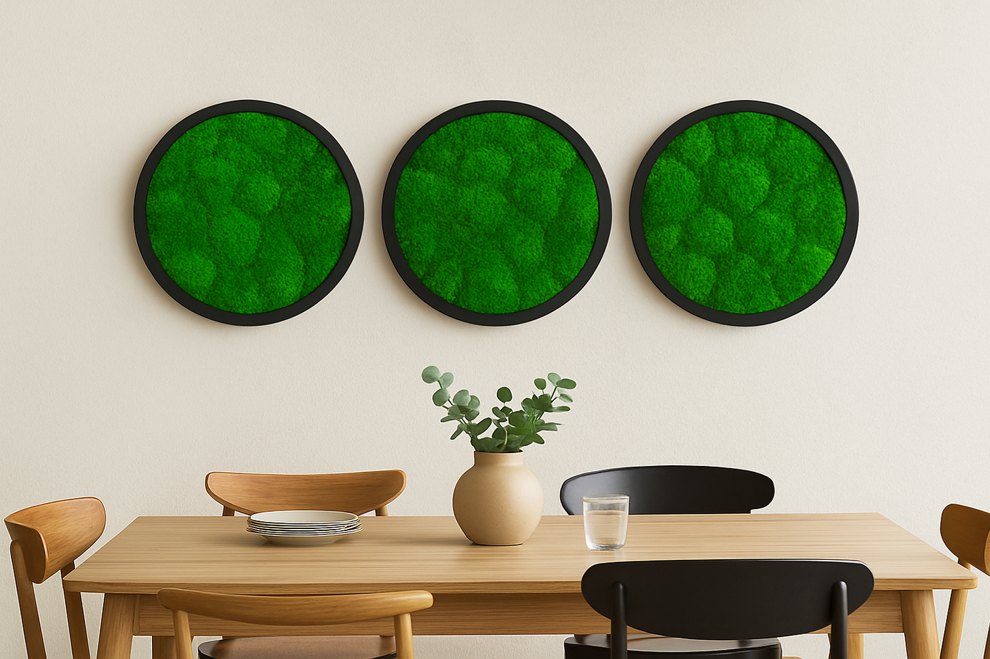 Darkened Moods Circle Moss Art Frame (One Piece)