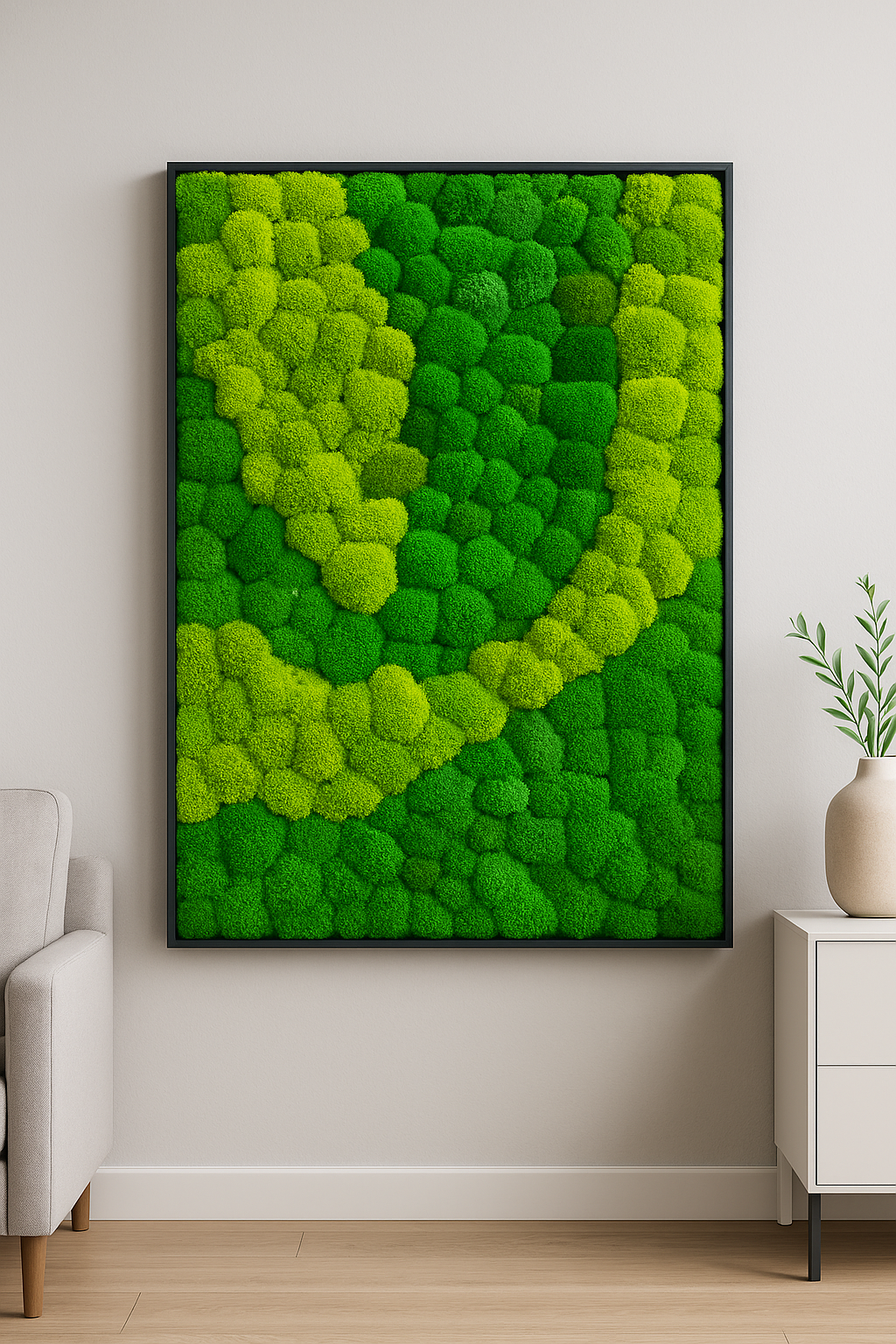 Abstract Moss Art Frame (One Piece)