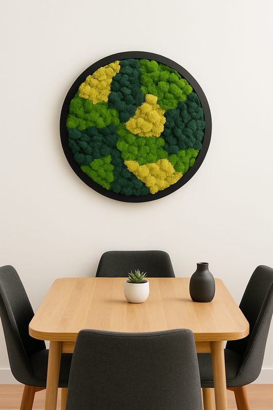 Nature's Segments Circle Moss Art Frame